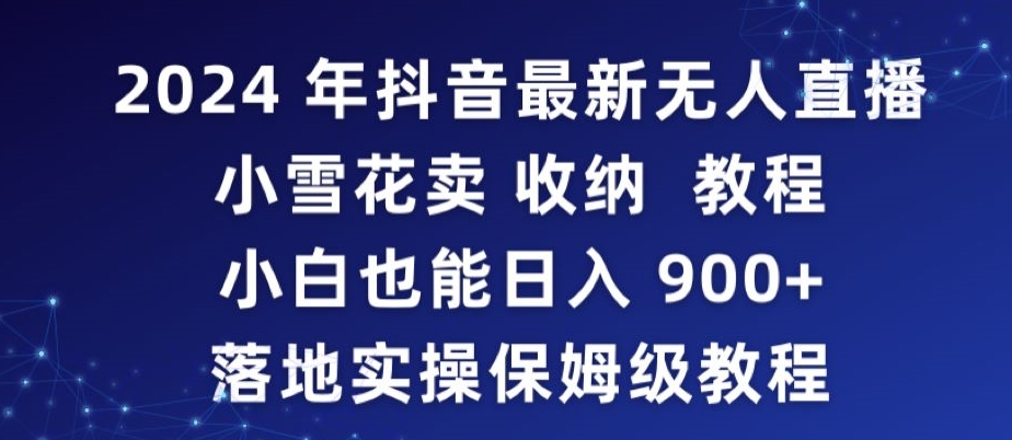 2024年抖音最新无人直播小雪花卖收纳教程，小白也能日入900+落地实操保姆级教程【揭秘】-网创资源吧