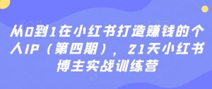 从0到1在小红书打造赚钱的个人IP(第四期),21天小红书博主实战训练营-网创资源吧