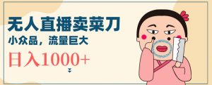 无人冷门品直播新玩法,通过卖菜刀日入1000+【揭秘】-网创资源吧