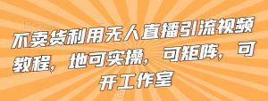 不卖货利用无人直播引流视频教程,地可实操,可矩阵,可开工作室【揭秘】-网创资源吧