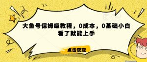 怎么样靠阿里大厂撸金,背靠大厂日入2000+,大鱼号保姆级教程,0成本,0基础小白看了就能上手【揭秘】-网创资源吧