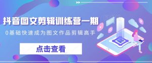 抖音图文剪辑训练营一期,0基础快速成为图文作品剪辑高手-网创资源吧