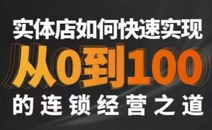 星哥·实体如何快速实现从0-100的连锁经营之道-网创资源吧