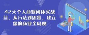 42天个人商业闭环实战营,从方法到思维,建立你的商业全局观-网创资源吧