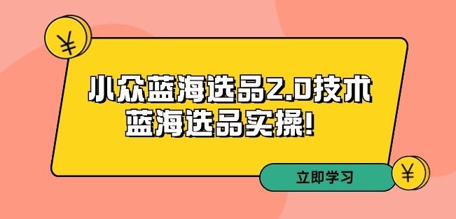 拼多多培训第33期：小众蓝海选品2.0技术-蓝海选品实操！-网创资源吧