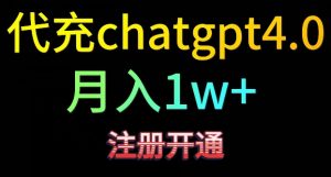 代充chatgpt4，日入500+，精准引流，暴力变现【揭秘】-网创资源吧