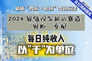 【私域流量最值钱】把“男粉”流量打到手，你便有无数种方法可以轻松变现，每日纯收入以“千”为单位-网创资源吧