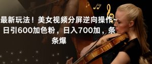 最新玩法！美女视频分屏逆向操作~日引600加色粉，日入700加，条条爆【揭秘】-网创资源吧
