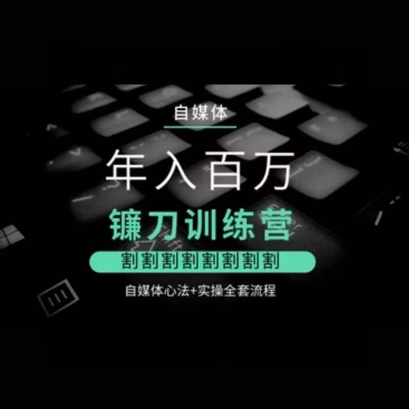 自媒体年入百万镰刀训练营，割割割割割割割割，自媒体心法+实操全套流程-网创资源吧