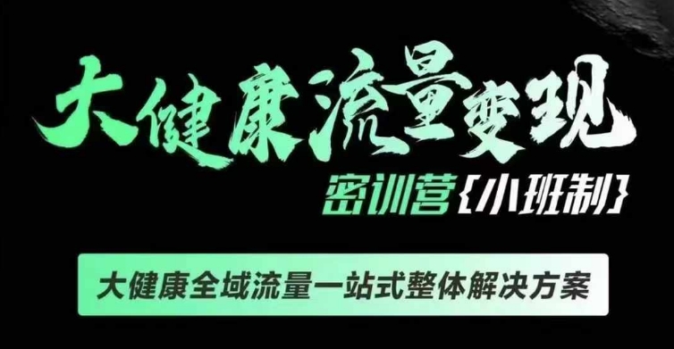 千万级大健康变现课线下课，大健康全域流量一站式整体解决方案-网创资源吧