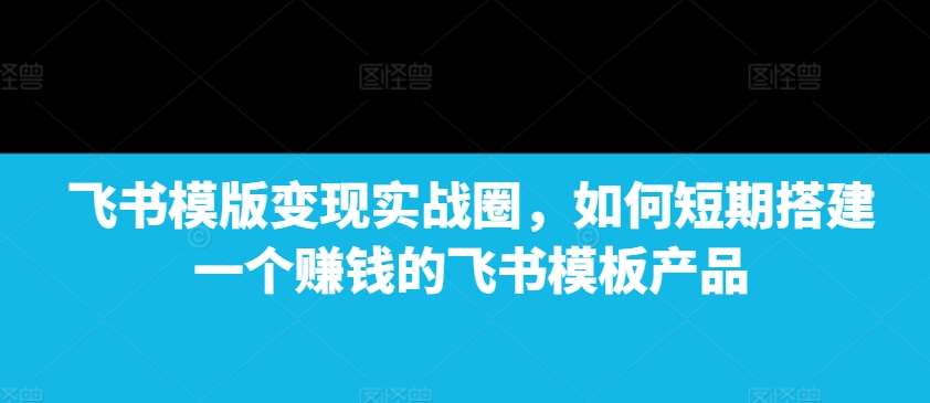 飞书模版变现实战圈，如何短期搭建一个赚钱的飞书模板产品-网创资源吧