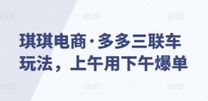 琪琪电商·多多三联车玩法,上午用下午爆单-网创资源吧