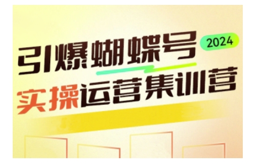 引爆蝴蝶号实操运营，助力你深度掌握蝴蝶号运营，实现高效实操，开启流量变现之路-网创资源吧