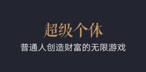 超级个体:2024-2025翻盘指南,普通人创造财富的无限游戏-网创资源吧
