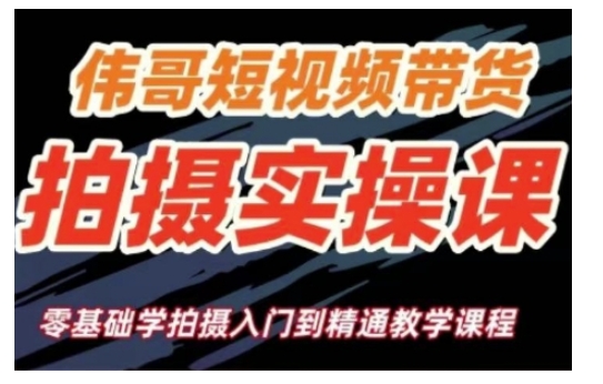 短视频带货拍摄实操课，零基础学拍摄入门到精通教学-网创资源吧