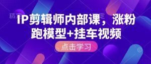 IP剪辑师内部课，涨粉跑模型+挂车视频-网创资源吧