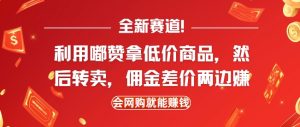 全新赛道,利用嘟赞拿低价商品,然后去闲鱼转卖佣金,差价两边赚,会网购就能挣钱-网创资源吧