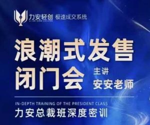 力安深圳闭门会：浪潮式发售，手把手教你做批量搞定成交-网创资源吧